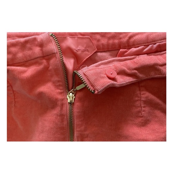 H&M Corduroy Zip Up Skirt Women's Size 6 Coral/Orange W/ pockets - Picture 4 of 6